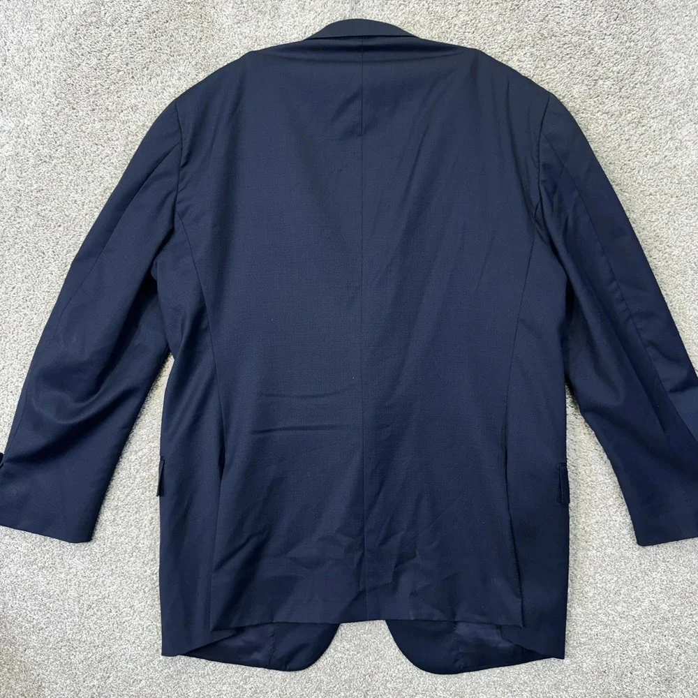 Ermenegildo Zegna Richards Blazer Mens 44 Navy Blue Micro-weave